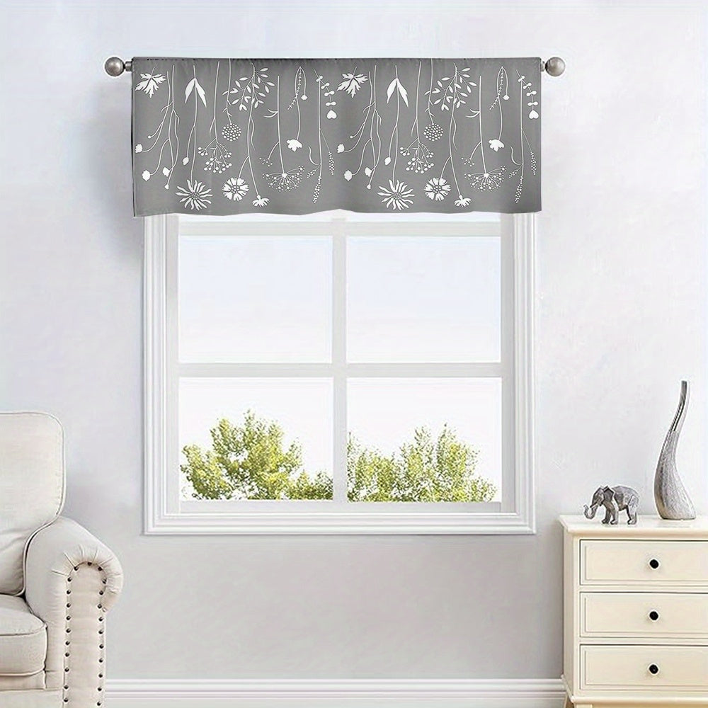 Chic Floral Print Curtains - Rod Pocket Design For Easy Hanging, Perfect For Living Room, Bedroom, Kitchen, Bathroom, And More - Versatile Home & Cafe Decor, 1pc/2pcs Set